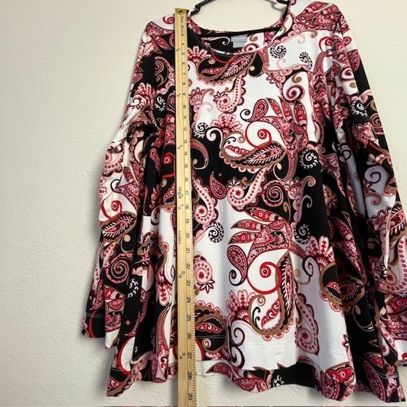 Chico's Paisley Print Long Sleeve Top Sz 3 (XL) Artsy Elegant Casual Boho - Picture 9 of 10